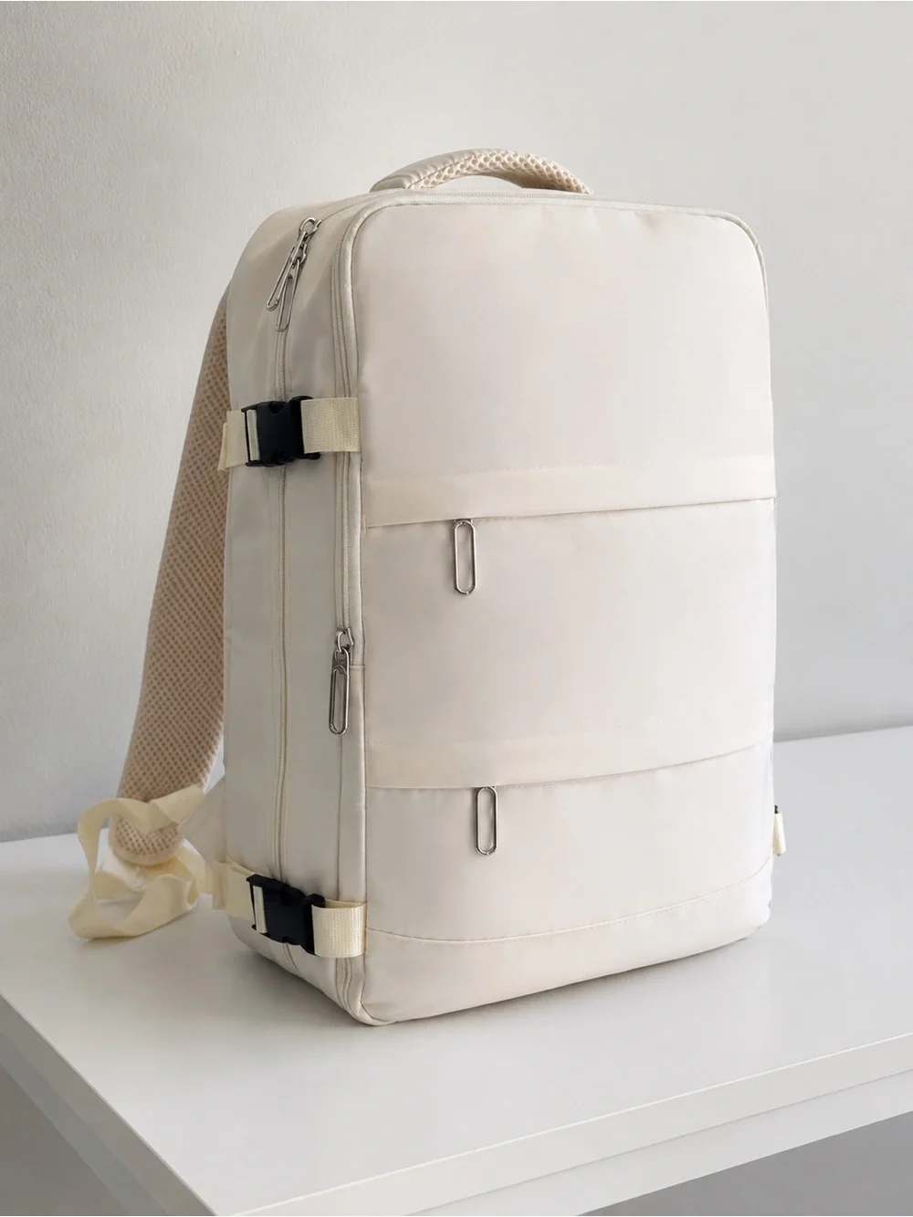 Beige Color with USB charger cord Men's Backpack - Everyday Carry